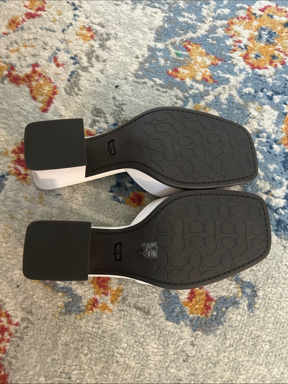 NWOT Coach Women's Sculpted C Block Heel Sandal Heeled, Optic White - Picture 11 of 14